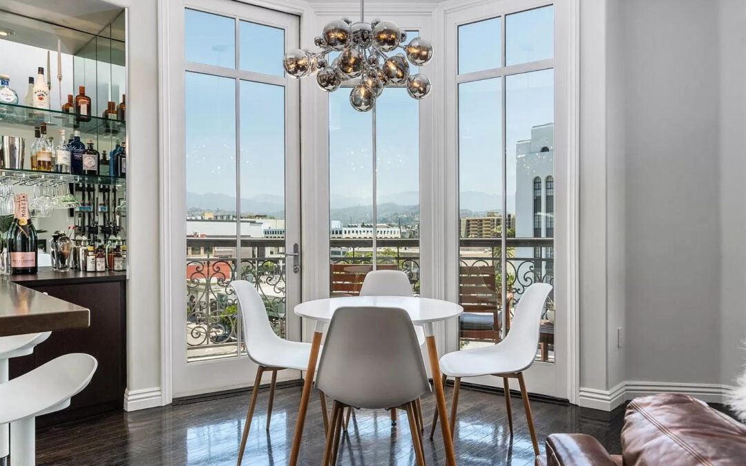 Housing market featuring a gorgeous dining room and incredible views.