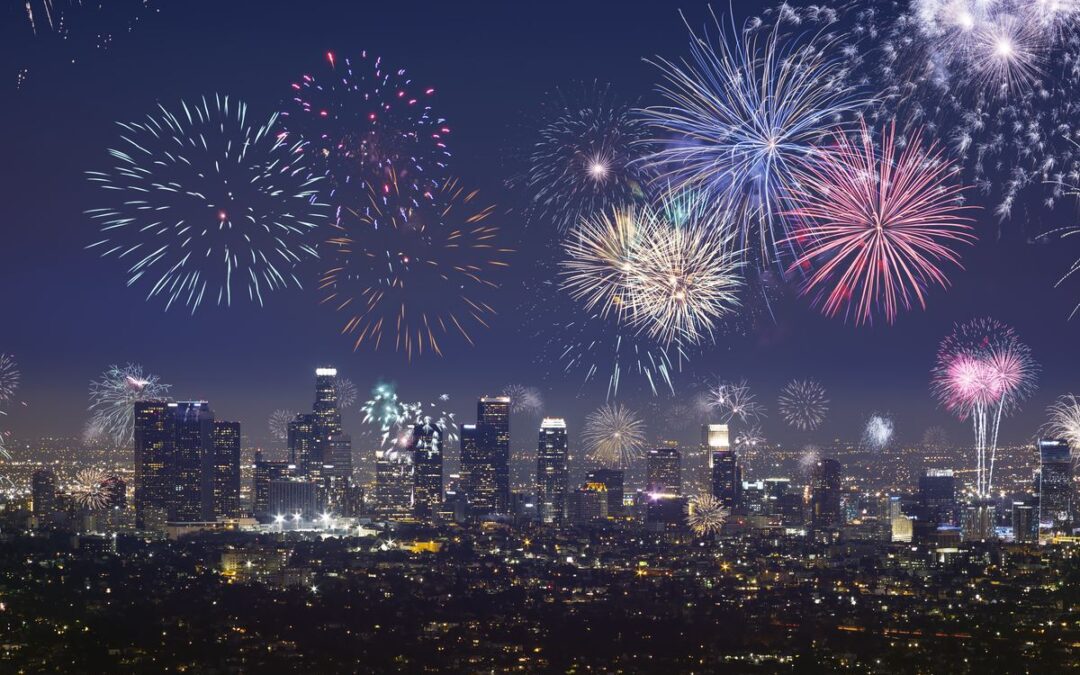 Fireworks for the new year featuring a high real estate market.
