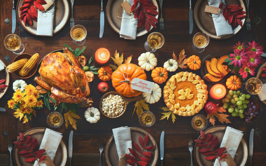 Holiday feast dinner spread at home in los angeles